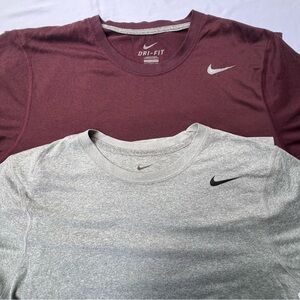 Nike- Men’s Dri-Fit T-Shirt Bundle Size Large Maroon/Gray